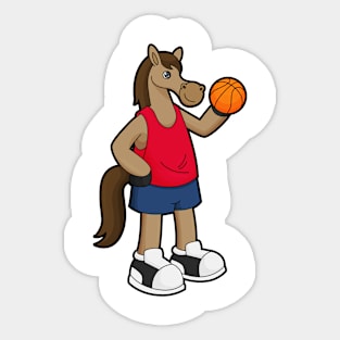 Horse as Basketball player with Basketball Sticker